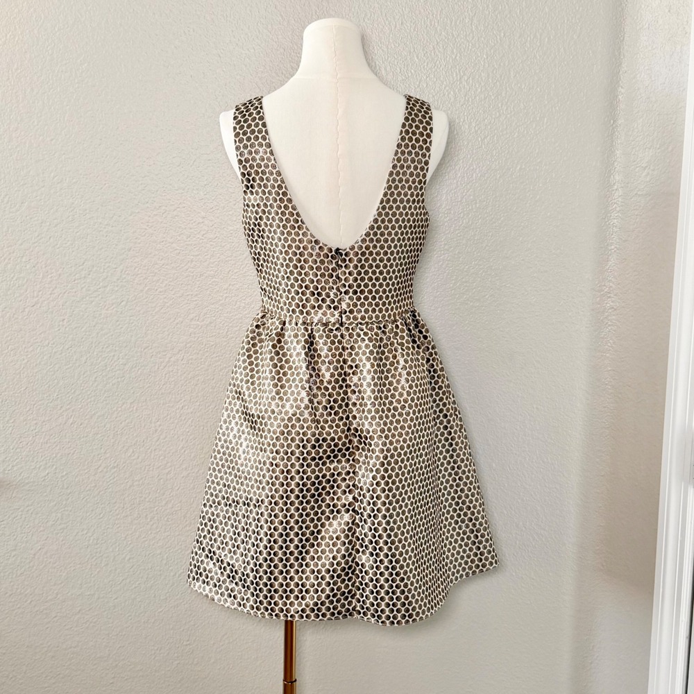 NWT Esley Anthologie Gold Dot Fit Flare Dress Sleeveless Cocktail Coquette Sz S - Picture 5 of 14
